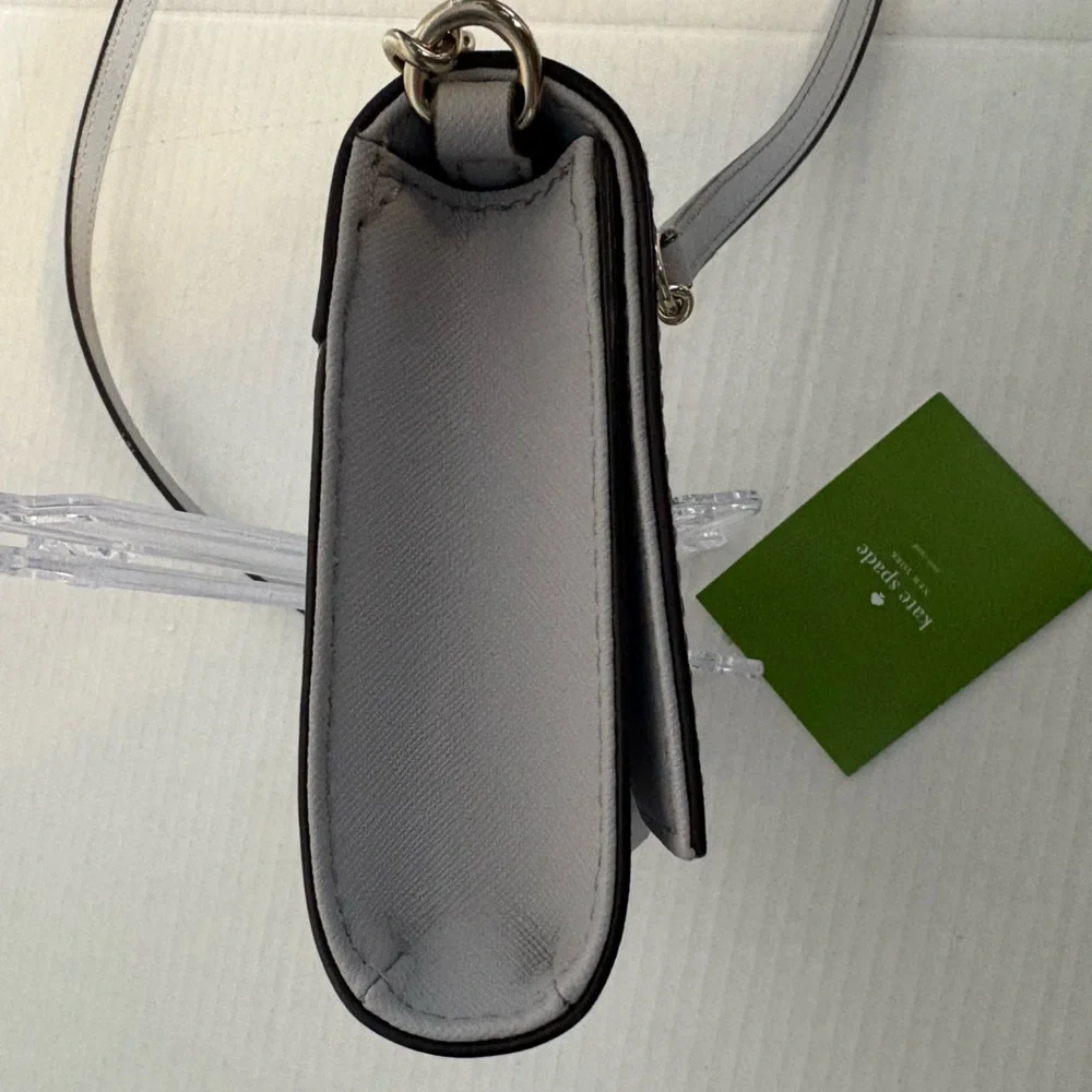 KATE SPADE grey crossbody with removable strap clutch - Picture 12 of 14